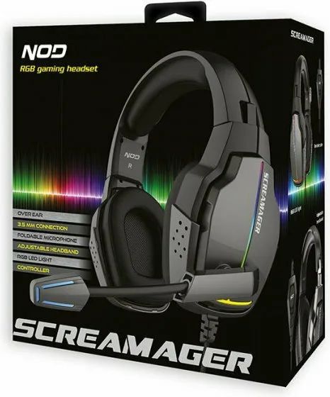 NOD Screamager RGB Over Ear Gaming Headset με σύνδεση 3.5mm / 2x3.5mm - Image 3
