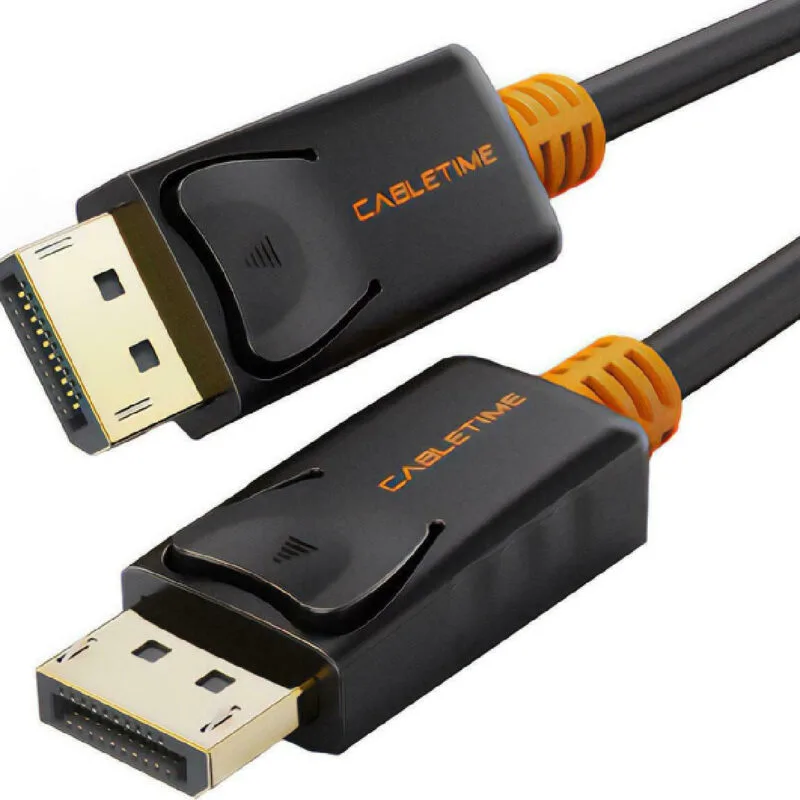 Cabletime Cable DisplayPort male - DisplayPort male 1.8m Μαύρο (CT-AV585-01G-B1.8