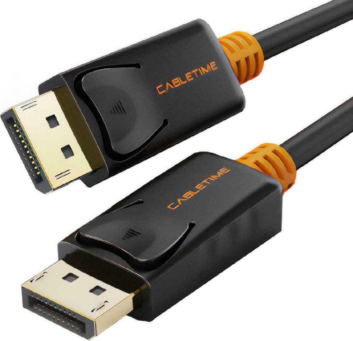 Cabletime Cable DisplayPort male - DisplayPort male 1.8m Μαύρο (CT-AV585-01G-B1.8