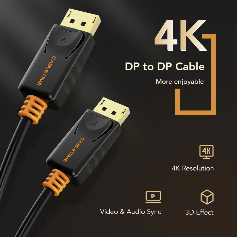 Cabletime Cable DisplayPort male - DisplayPort male 1.8m Μαύρο (CT-AV585-01G-B1.8 - Image 3