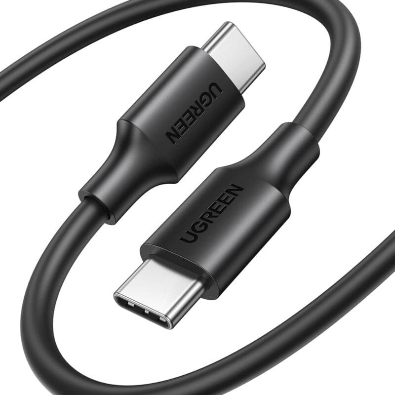 UGREEN 60W USB C To USB C Cable 1M, PD 3.0 3A Fast Charging Cord Type C Cable Compatible with iPhone 15 Series, MacBook Pro, iPad Pro, Samsung Galaxy S23/22/Z Fold/Z Flip, Google Pixel 7/6A,PS5,Switch
