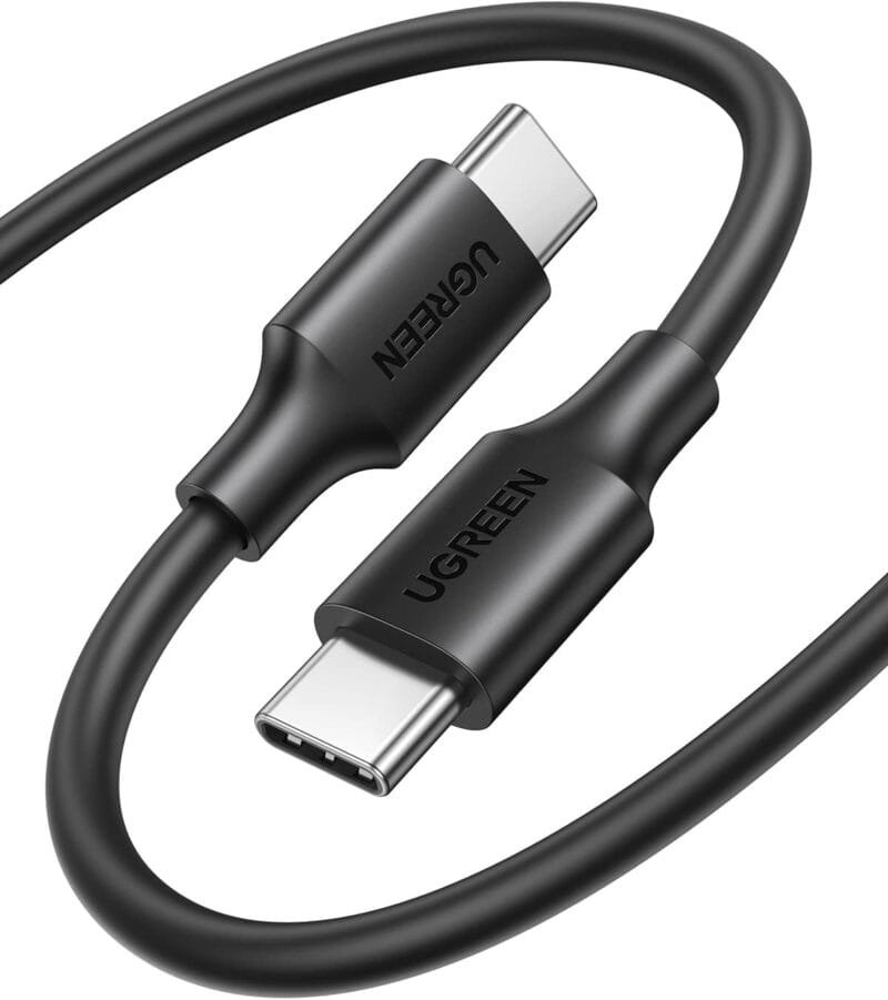 UGREEN 60W USB C To USB C Cable 1M, PD 3.0 3A Fast Charging Cord Type C Cable Compatible with iPhone 15 Series, MacBook Pro, iPad Pro, Samsung Galaxy S23/22/Z Fold/Z Flip, Google Pixel 7/6A,PS5,Switch