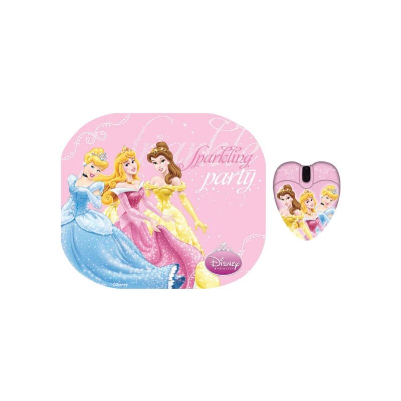 DSY TP2003 Σετ mini οπτικό ποντίκι και mousepad με μοτίβο "PRINCESS", 1000 dpi
