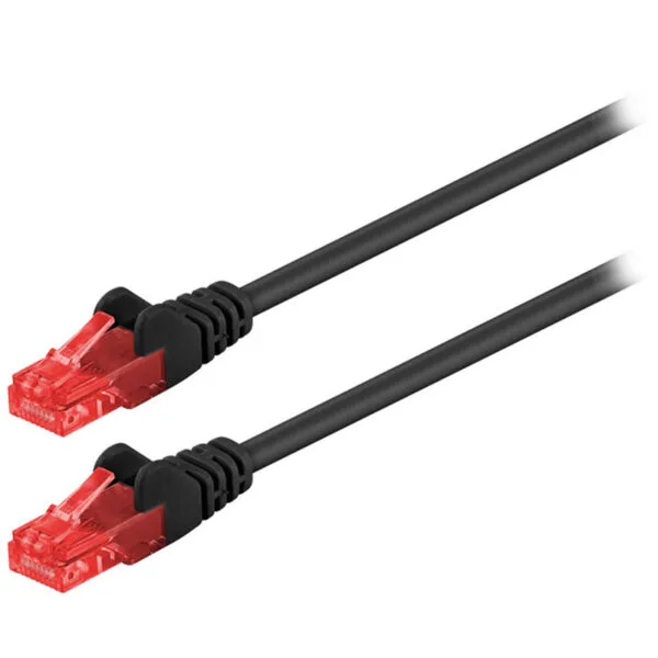 Goobay Patch Cable U/Utp Cat6 CCA 0.25m Μαύρο 95255