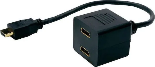 Powertech Μετατροπέας HDMI male σε HDMI 2x female (CAB-H053)