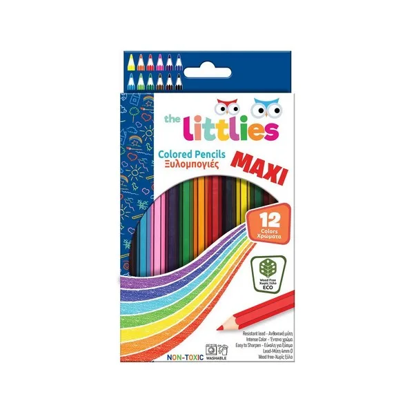 Ξυλομπογίες The Littlies Wood Free 12 Χρώματα (646756)